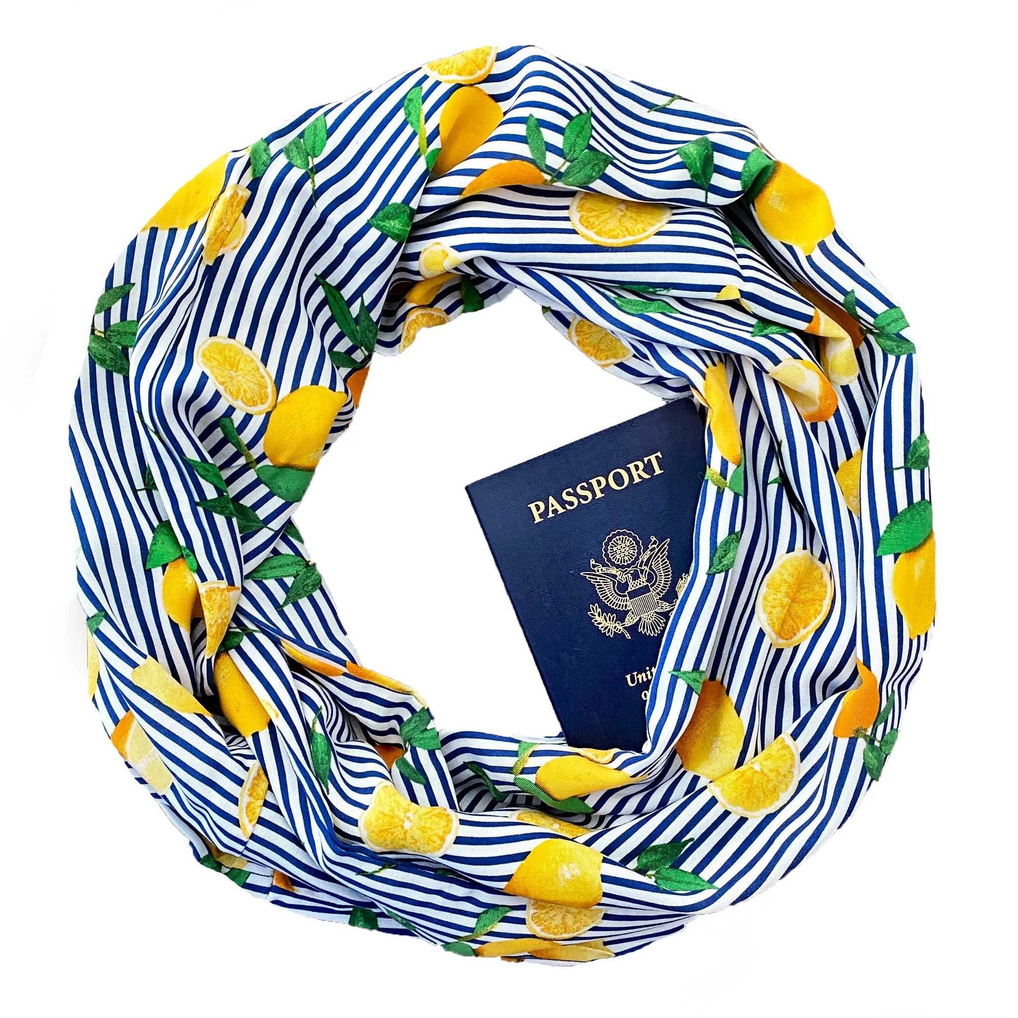 The Travel Bite Limoncello Navy Scarf
