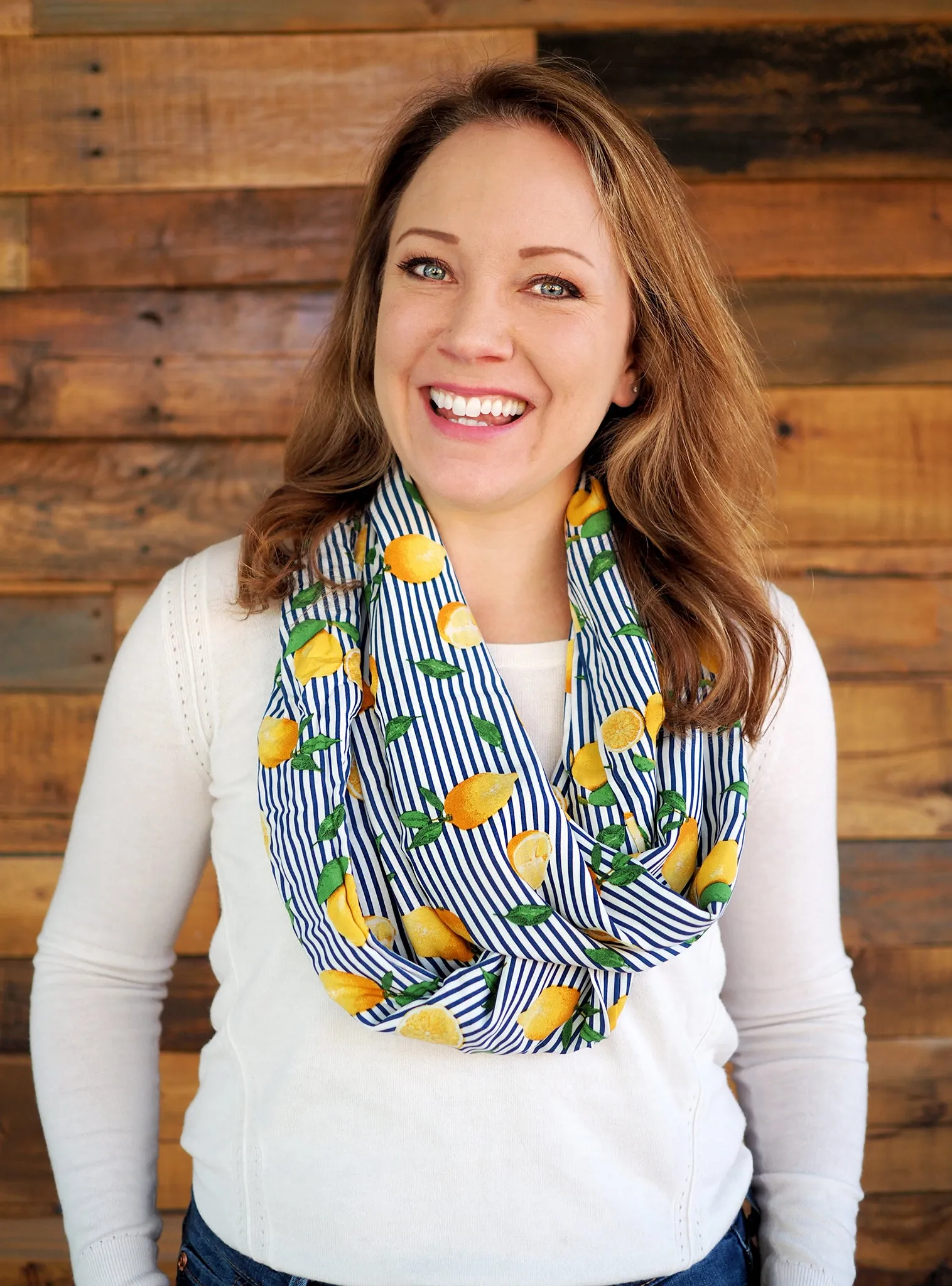 The Travel Bite Limoncello Navy Scarf