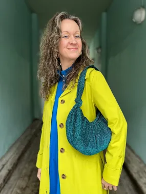 Veske av restestoff - turkis lurex