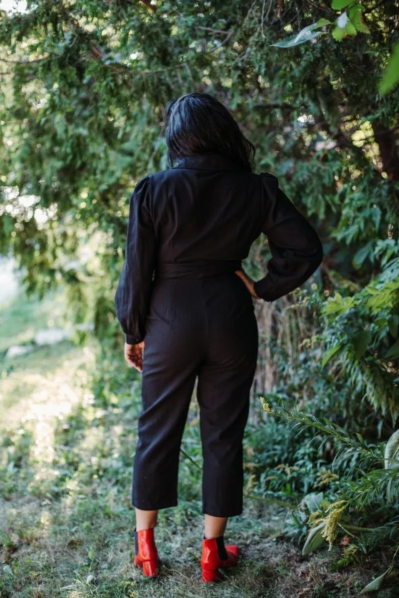 Vintage Victoire Smanatha Pleet Divination Jumpsuit - Black - 12