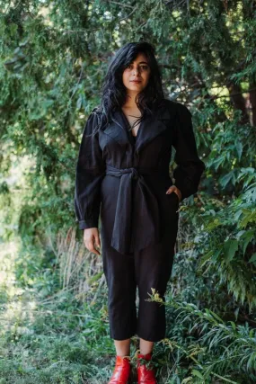 Vintage Victoire Smanatha Pleet Divination Jumpsuit - Black - 12